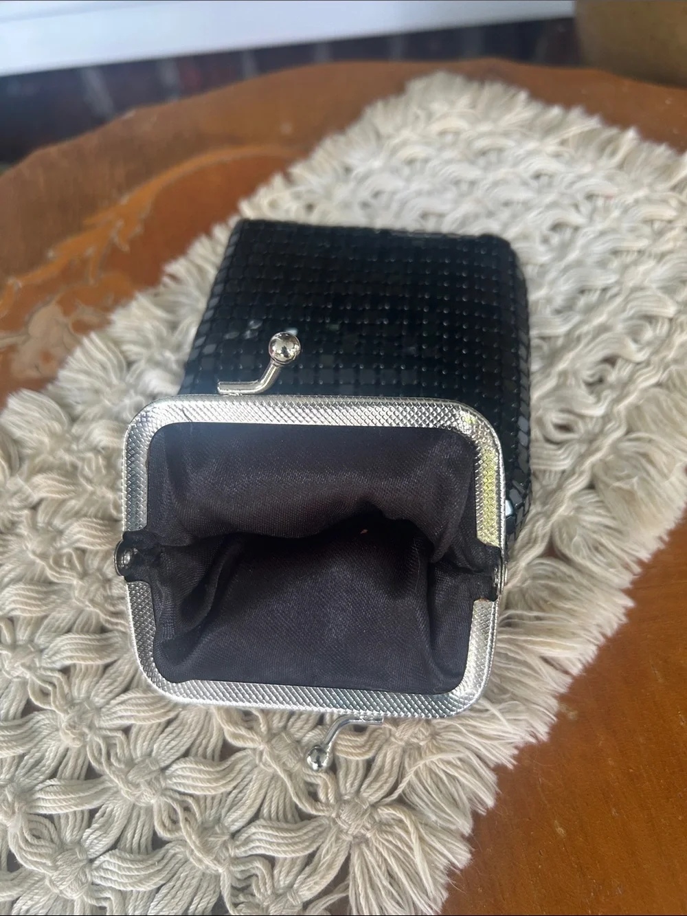Vintage Black Metal Mesh Eyeglasses Pouch